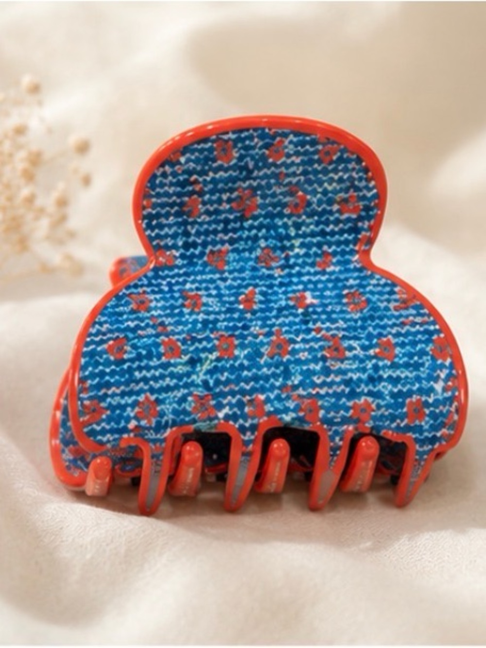 🆕❤️Blue & Red Floral Mini Hair Clip